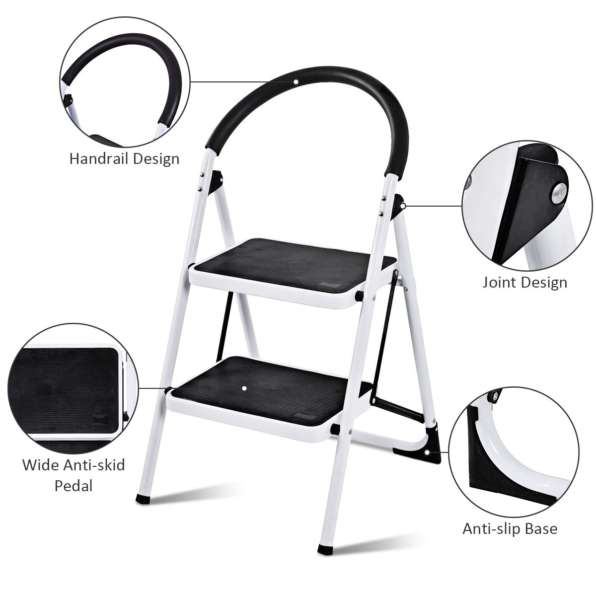 Giantex 2 Step Ladder Folding Step Stool Platform Home Kitchen Tool Multiuse Stepladder