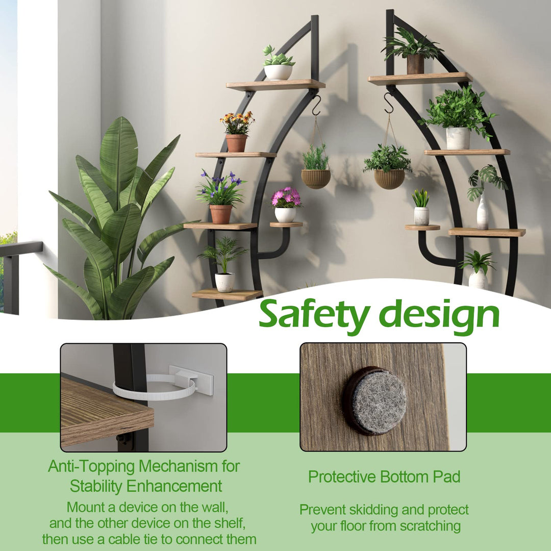 Giantex 6 Tier Metal Plant Stand Indoor, 61" Half Moon Plant Shelf