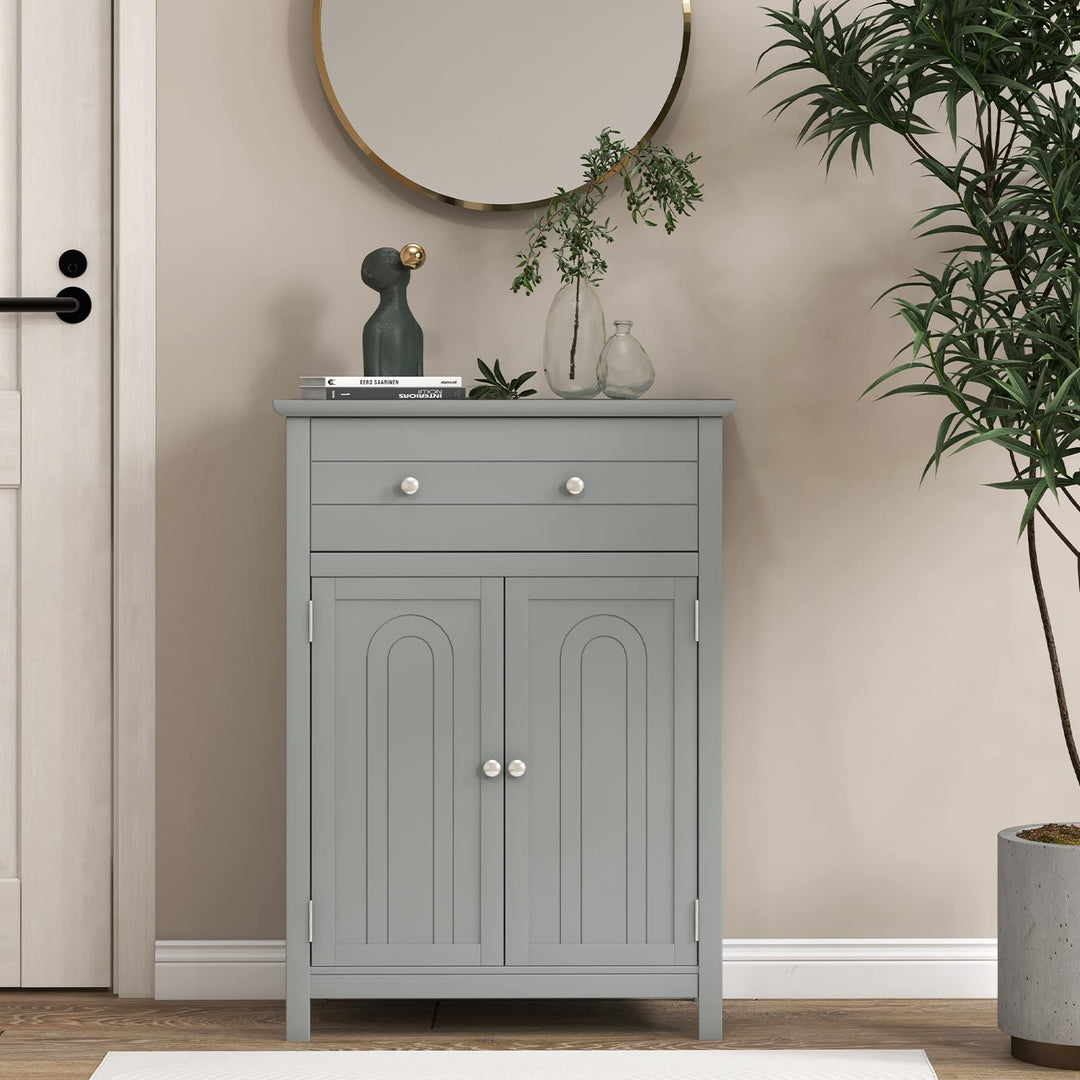 Giantex Bathroom Storage Cabinet with Drawer - Floor Cabinet with Doors, Adjustable Shelf