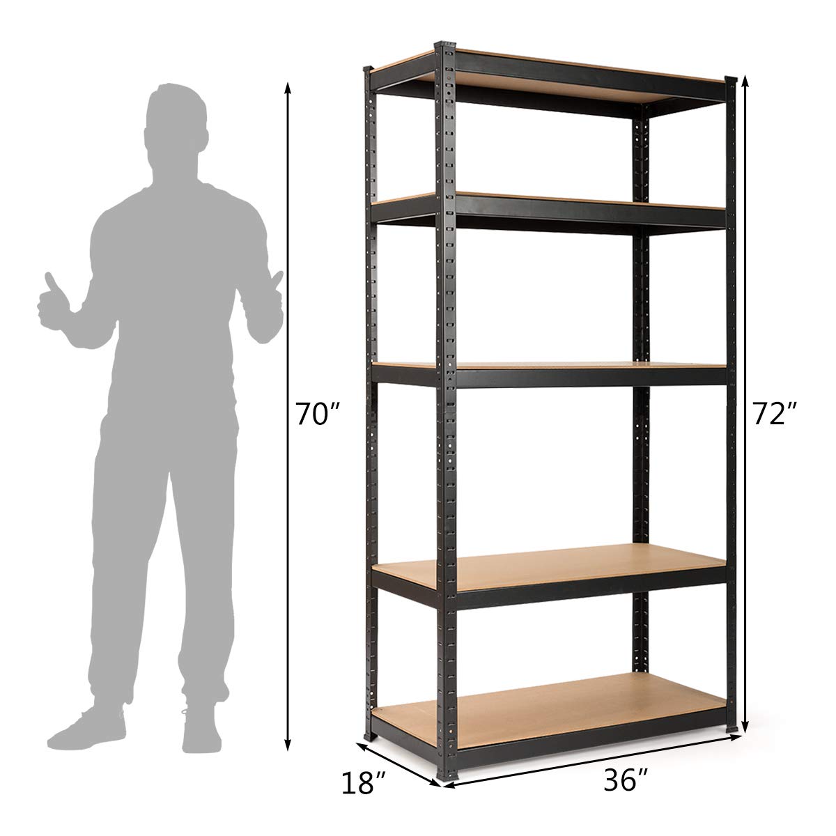 Storage Shelving Rack Utility Shelf 5-Tier | Heavy Duty 2750LBS Garage Shelves Shelving