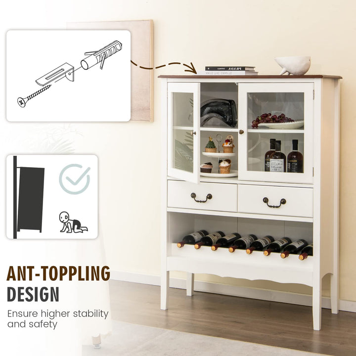 Giantex Buffet Wine Cabinet with Storage - Standing Sideboard