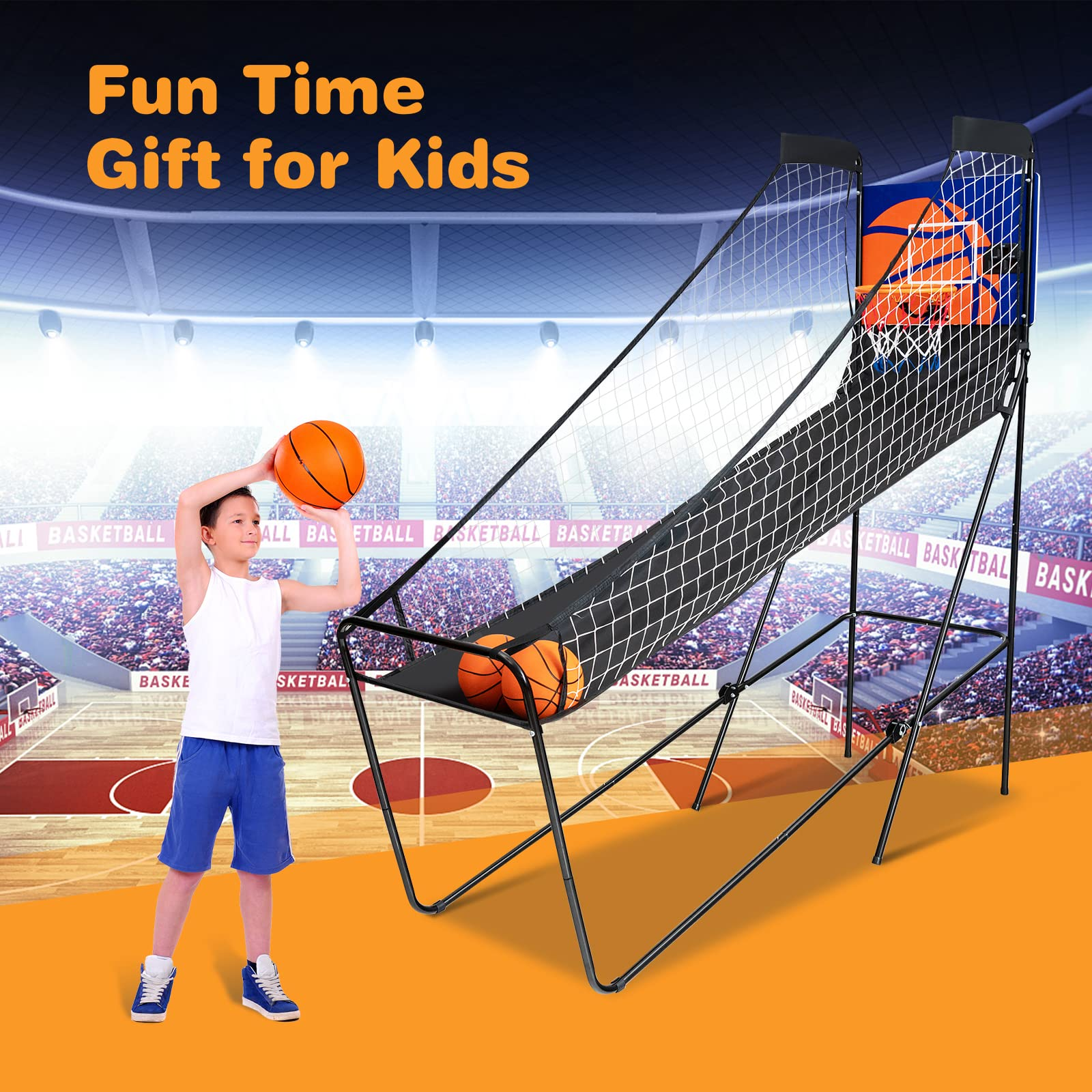 Foldable Electronic Arcade Basketball Game - Giantex
