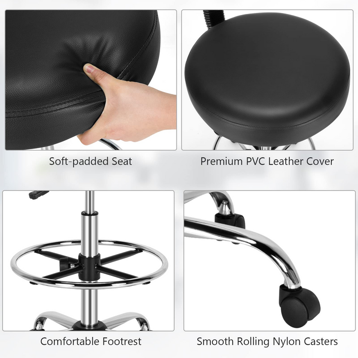 Giantex PU Leather Drafting Chair, Tall Office Chair