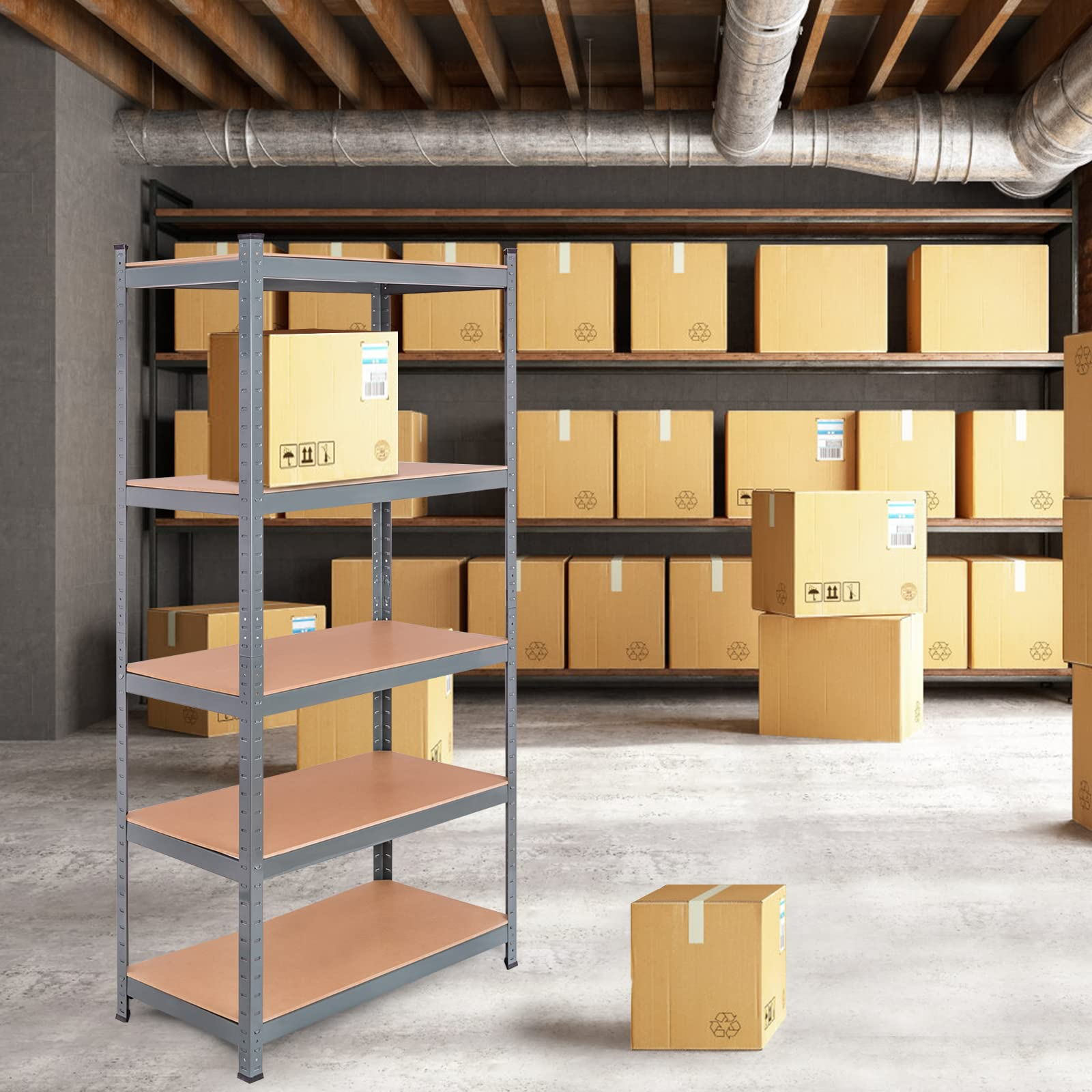 Storage Shelving Rack Utility Shelf 5-Tier | Heavy Duty 2750LBS Garage Shelves Shelving