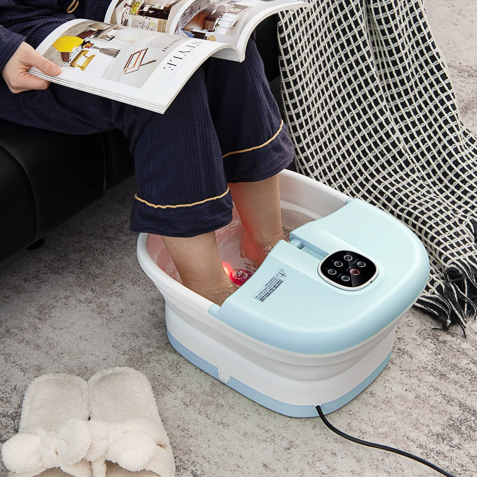 Collapsible Foot Spa Tub w/Remote Control | Pedicure Foot Spa