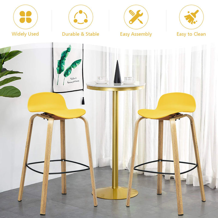 Giantex 30-Inch Modern Minimalist Bar Chairs with Footrest, Low Backrest and Metal Legs, Nordic Style High Stools
