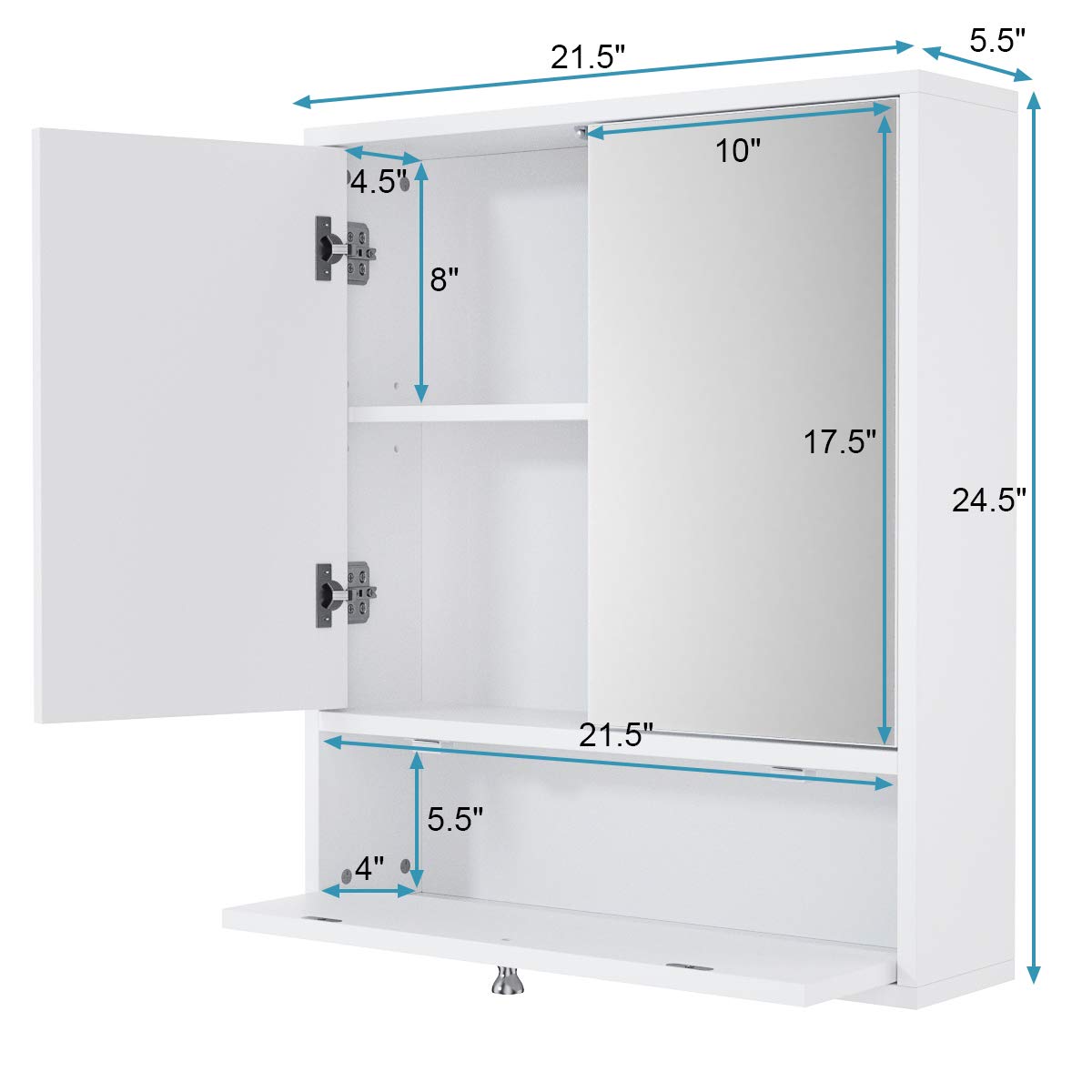 Giantex Bathroom Cabinet Wall Mounted Mirrored Storage Organizer