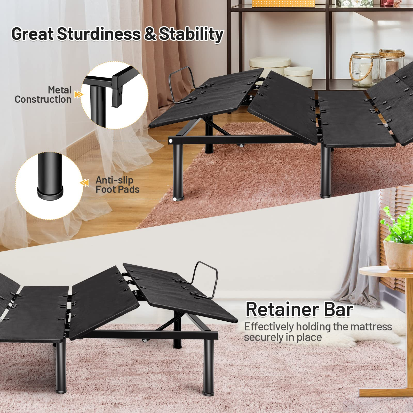 Giantex Adjustable Bed Base w/ Wireless Remote Control, Electric Bed Frame