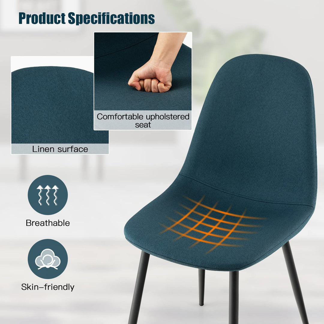 Giantex Modern Dining Chairs Set of 2 or 4 - Classic Comfy Upholstered 17” High Backrest Linen Dining Room Chairs