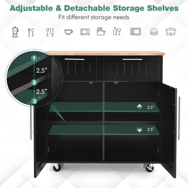 Giantex Kitchen Island Cart Rolling Storage Trolley Cart