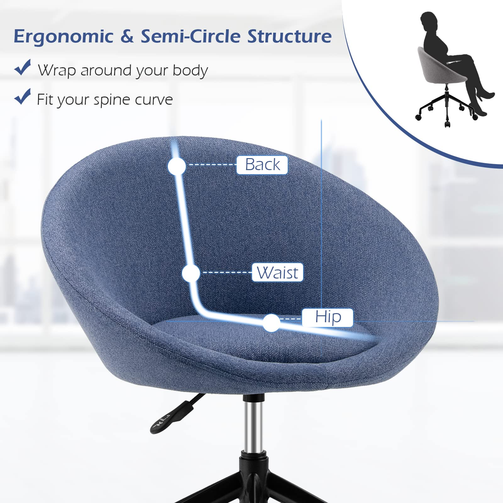 Giantex Home Office Chair, Swivel Desk Chair