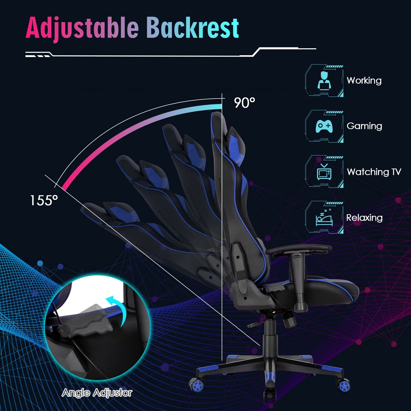 Giantex Gaming Chair with RGB LED Lights
