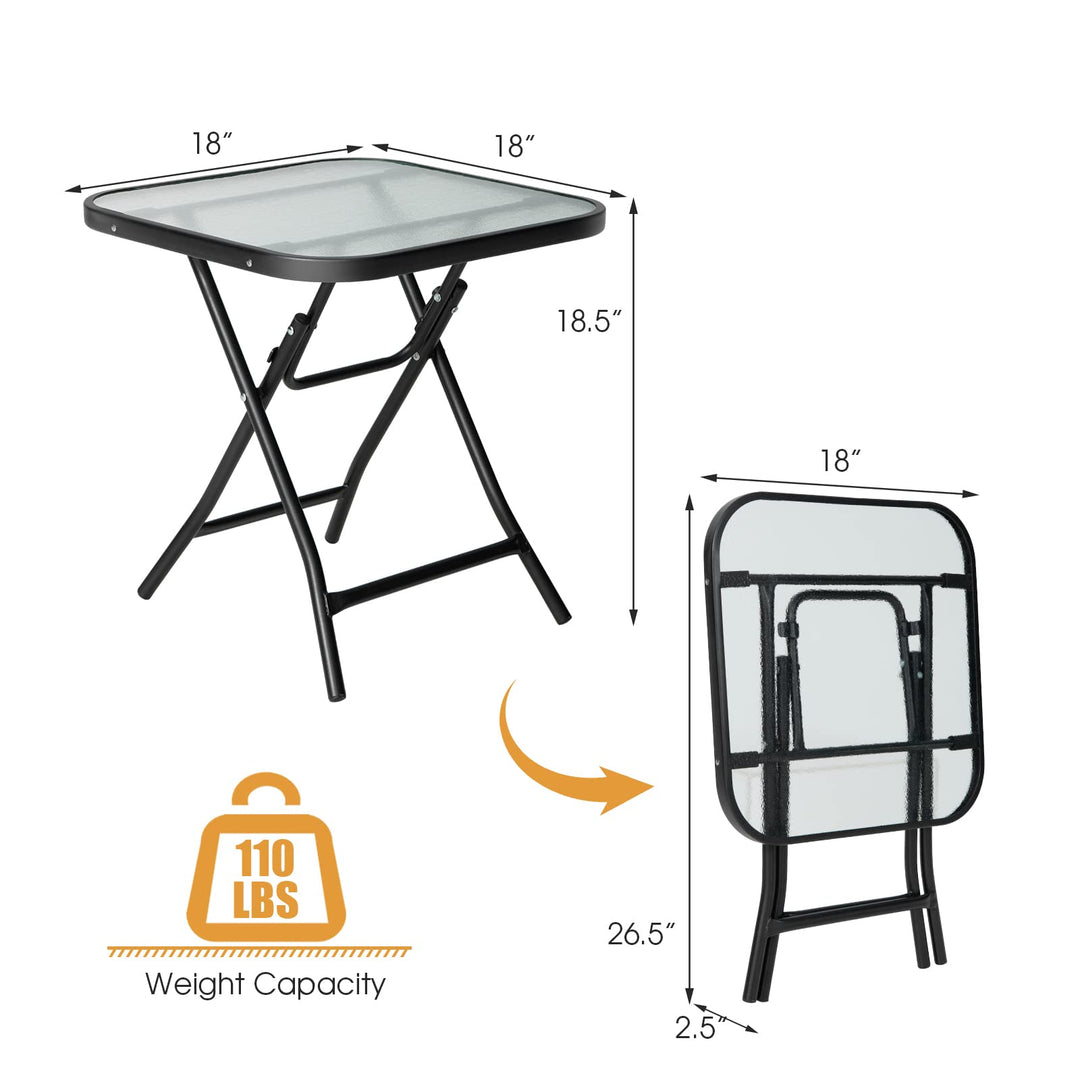 Giantex Folding Side Table, Square Small Patio Table
