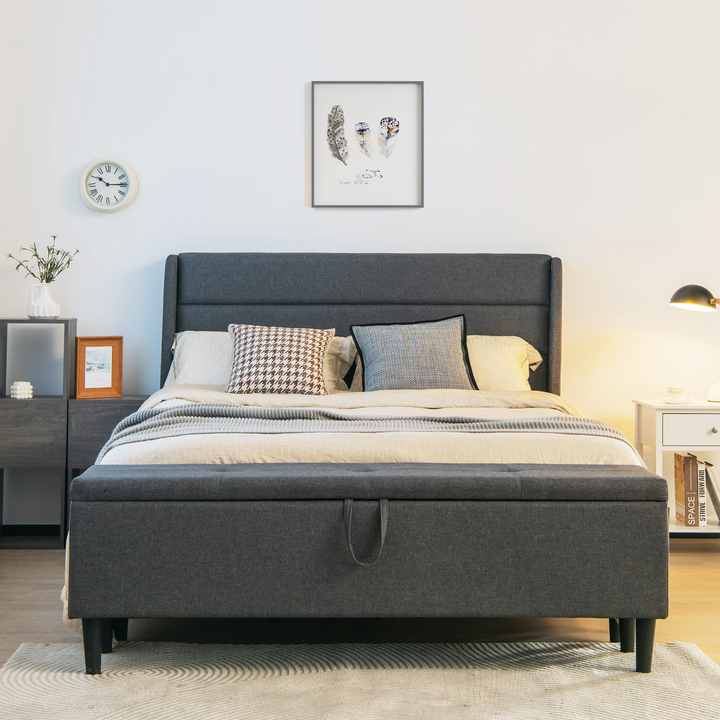 Giantex Bed Frame with Storage Ottoman