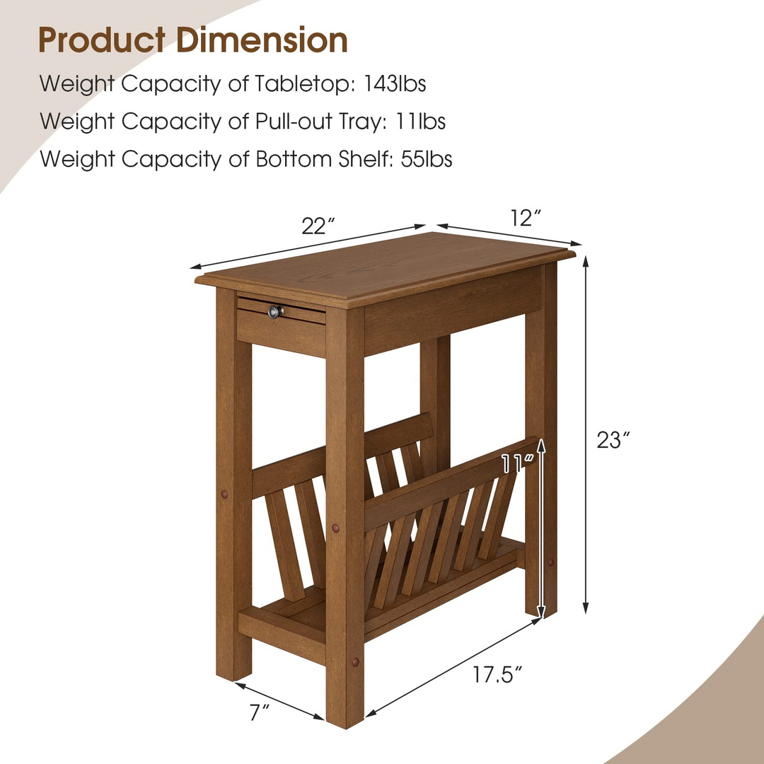 Giantex 2-Tier Narrow End Table