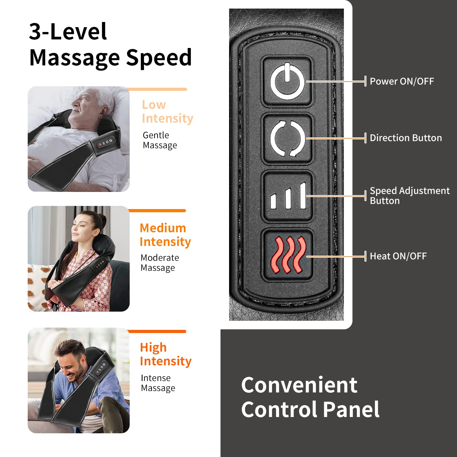 Giantex Shiatsu Neck Back and Shoulder Massager w/Heat, Deep Tissue 3D Kneading Massage Pillow for Back