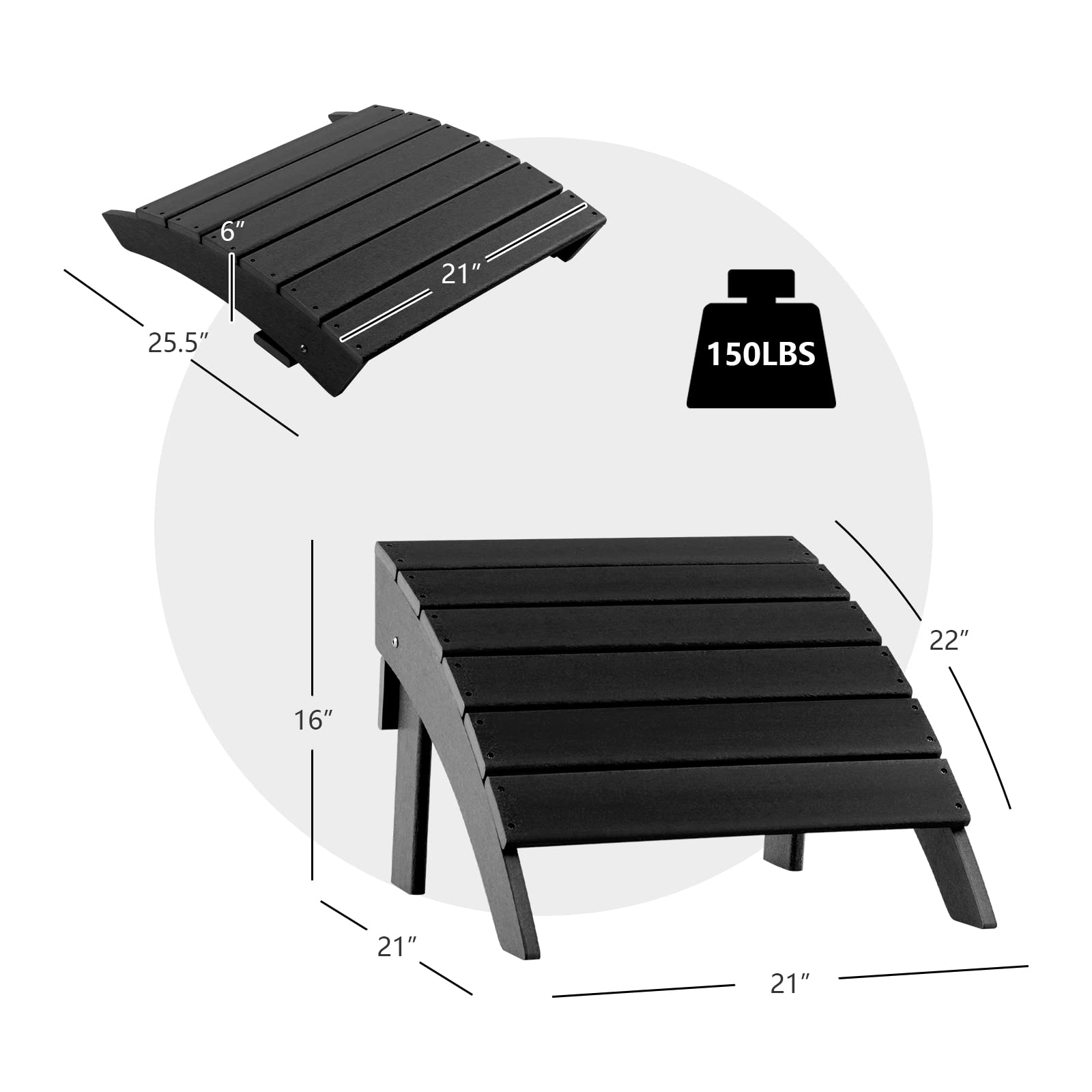 Giantex Adirondack Chair and Ottoman Set