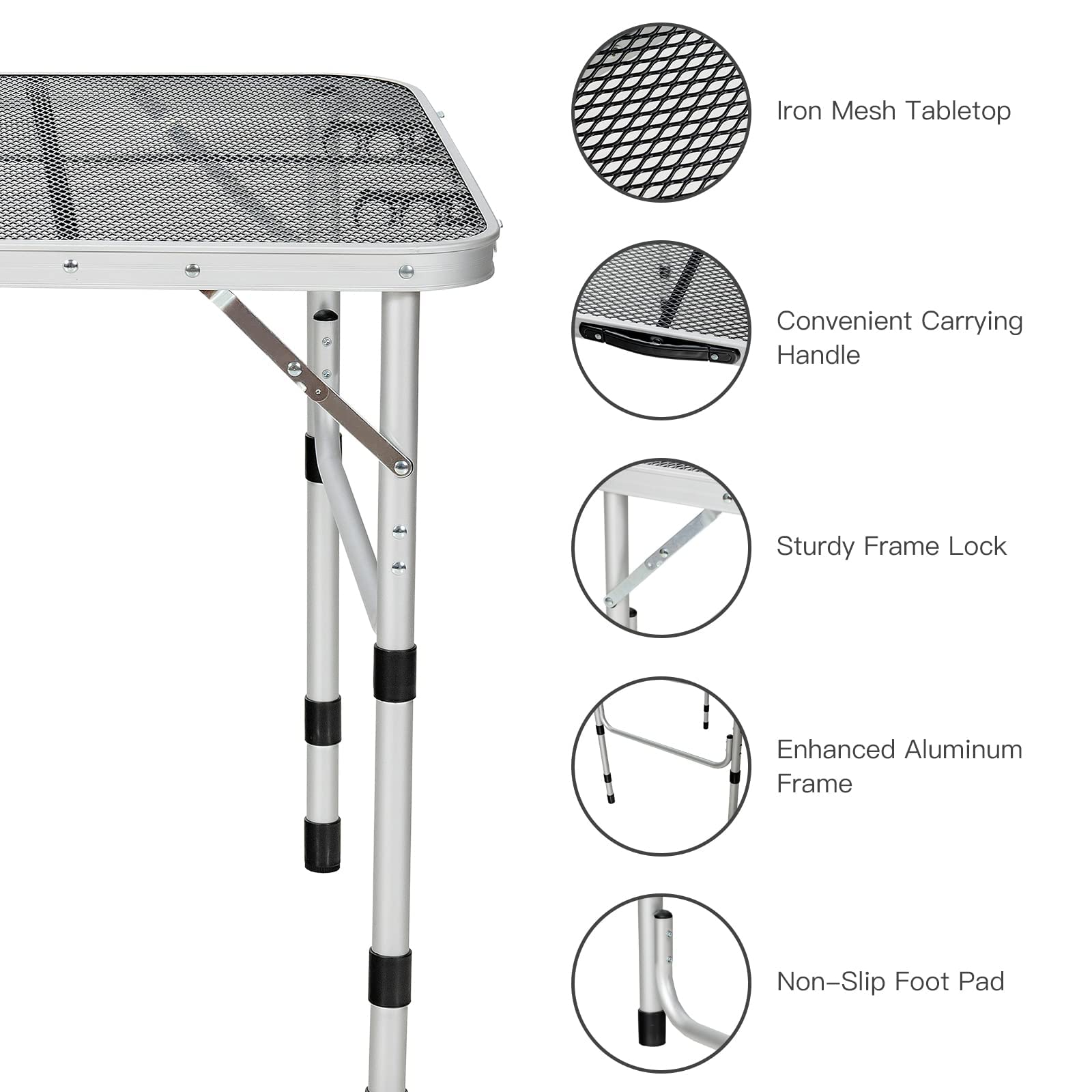 Folding Camping Table, Portable Picnic Table