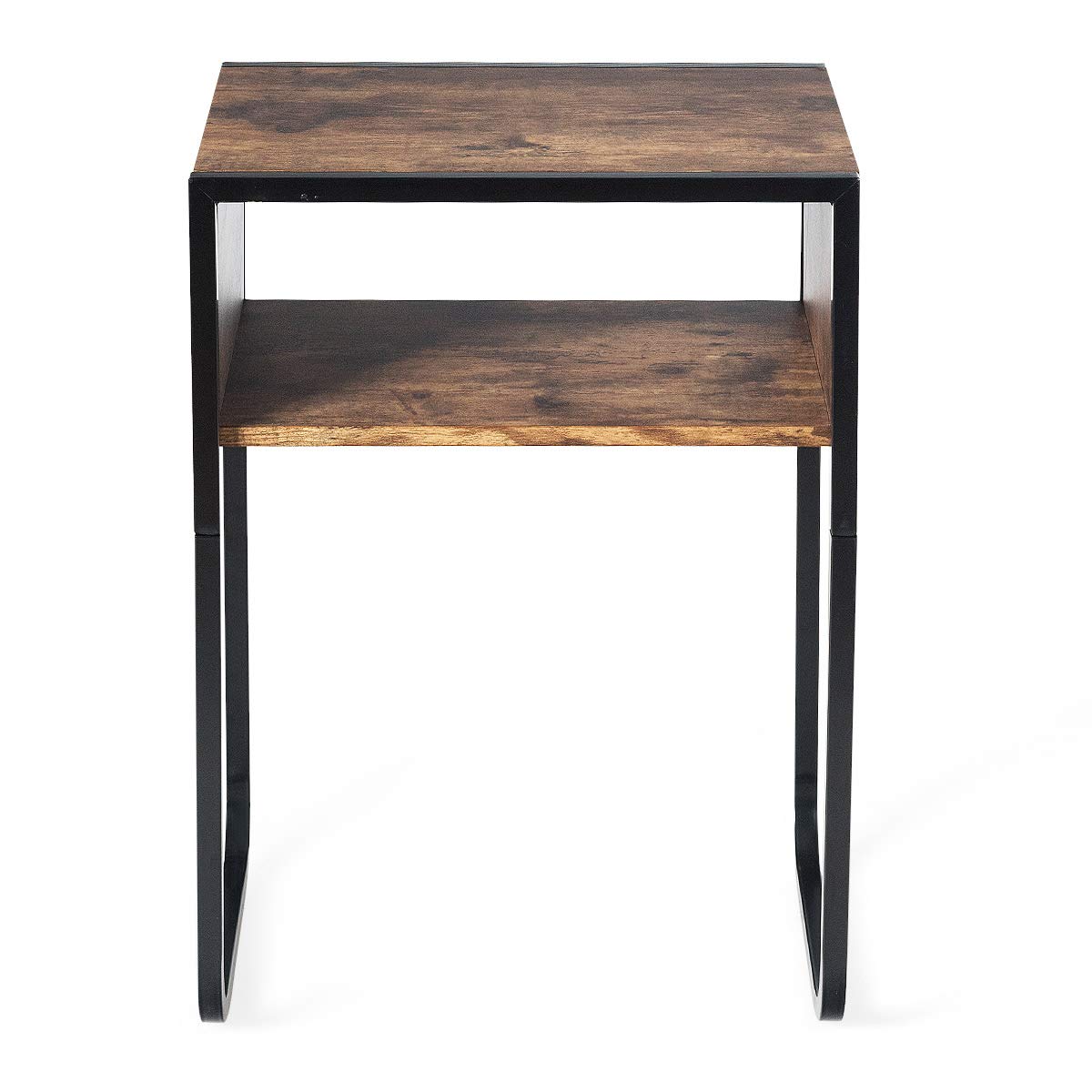 Giantex Side Table Industrial W/Drawer and Metal Frame