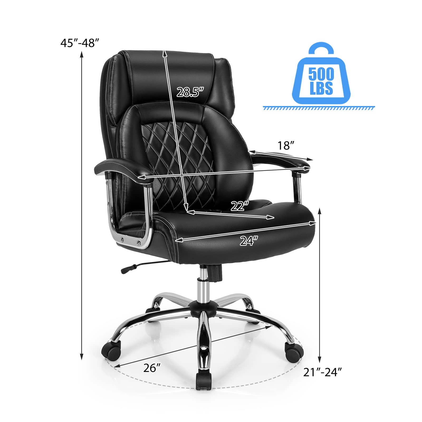 500LBS Big and Tall Office Chair Giantex Giantexus