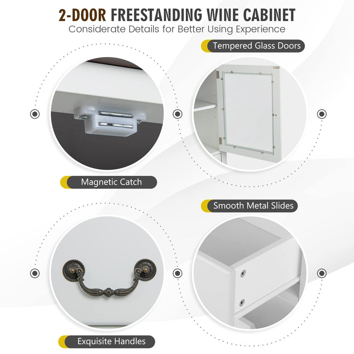 Giantex Buffet Wine Cabinet with Storage - Standing Sideboard