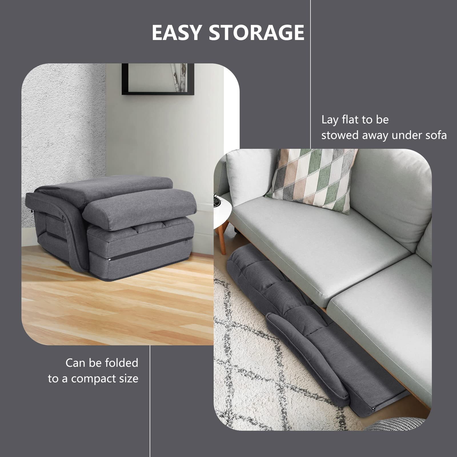 Updated Folding Lazy Sofa Floor Chair Sofa Lounger Bed