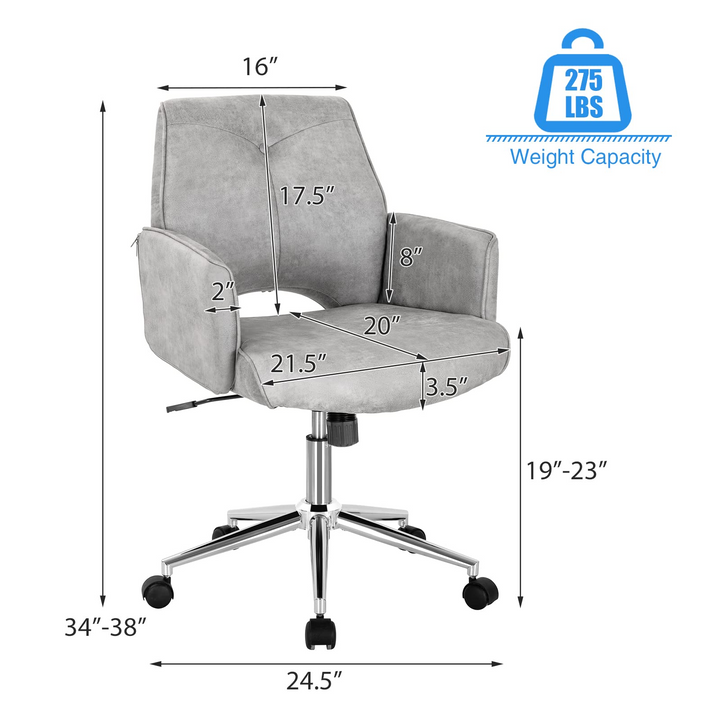 PU Leather Leisure Armchair Swivel Accent Chair with Upholstered and Rocking Function