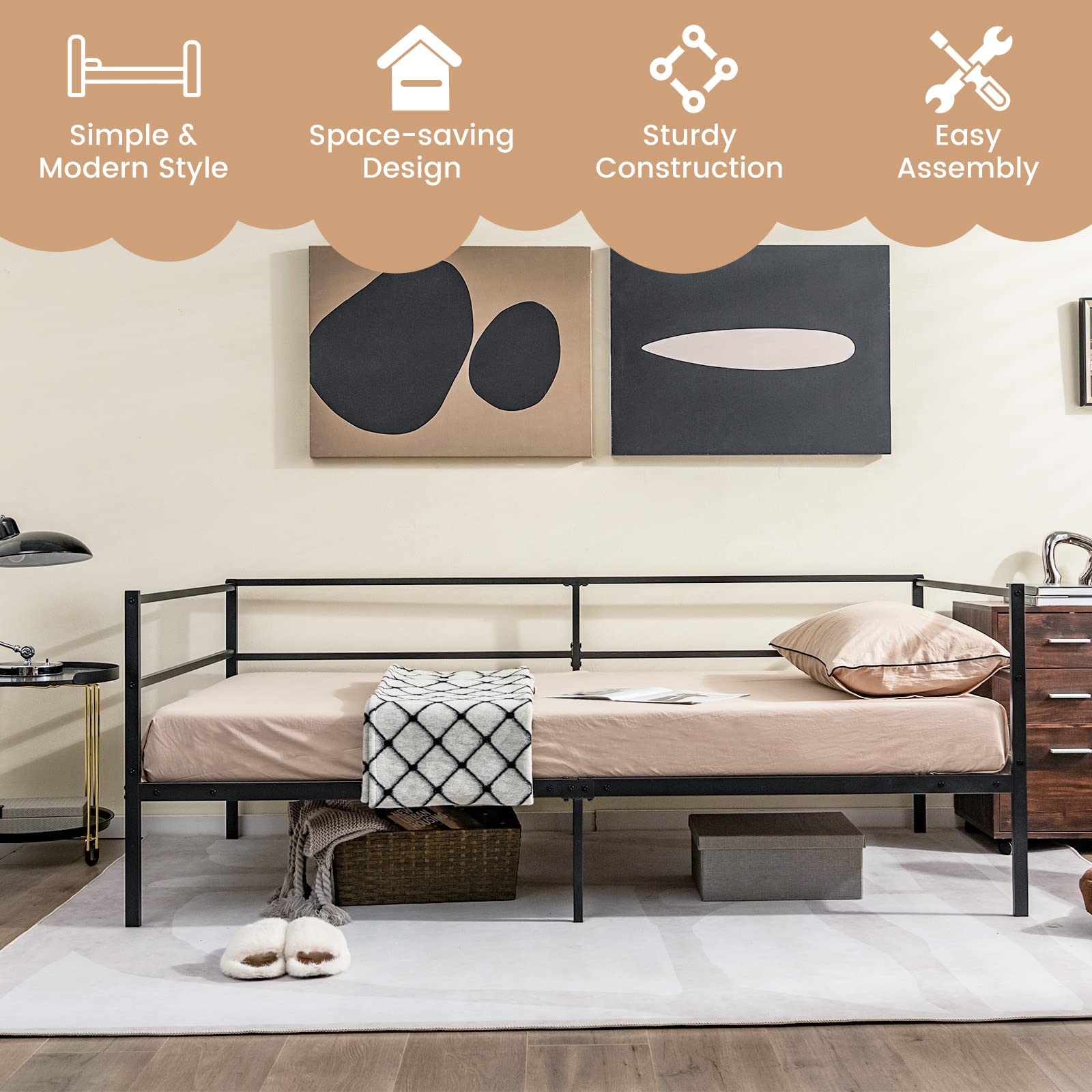 Giantex Twin Size Metal Daybed Frame