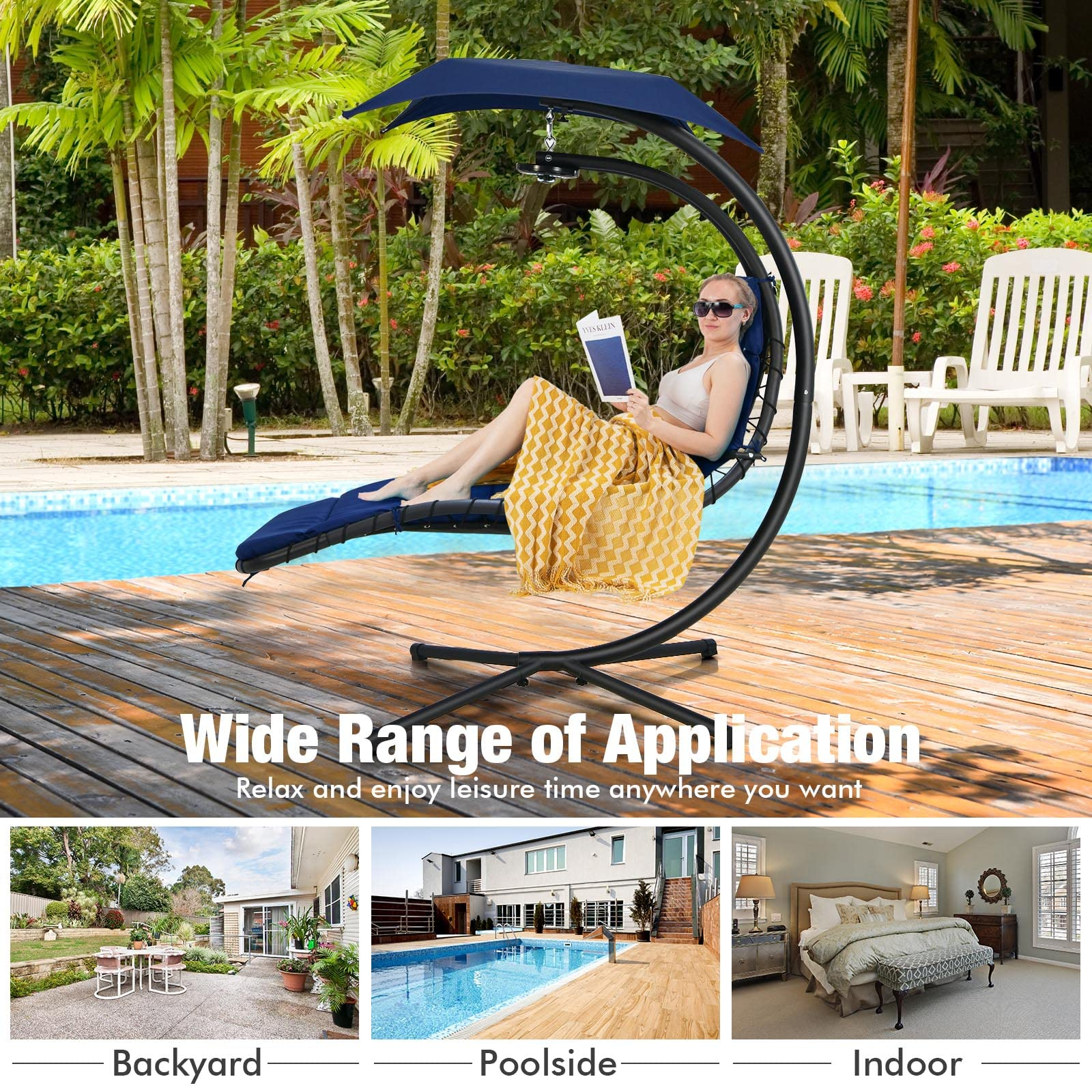 Giantex hanging chaise shop lounger chair