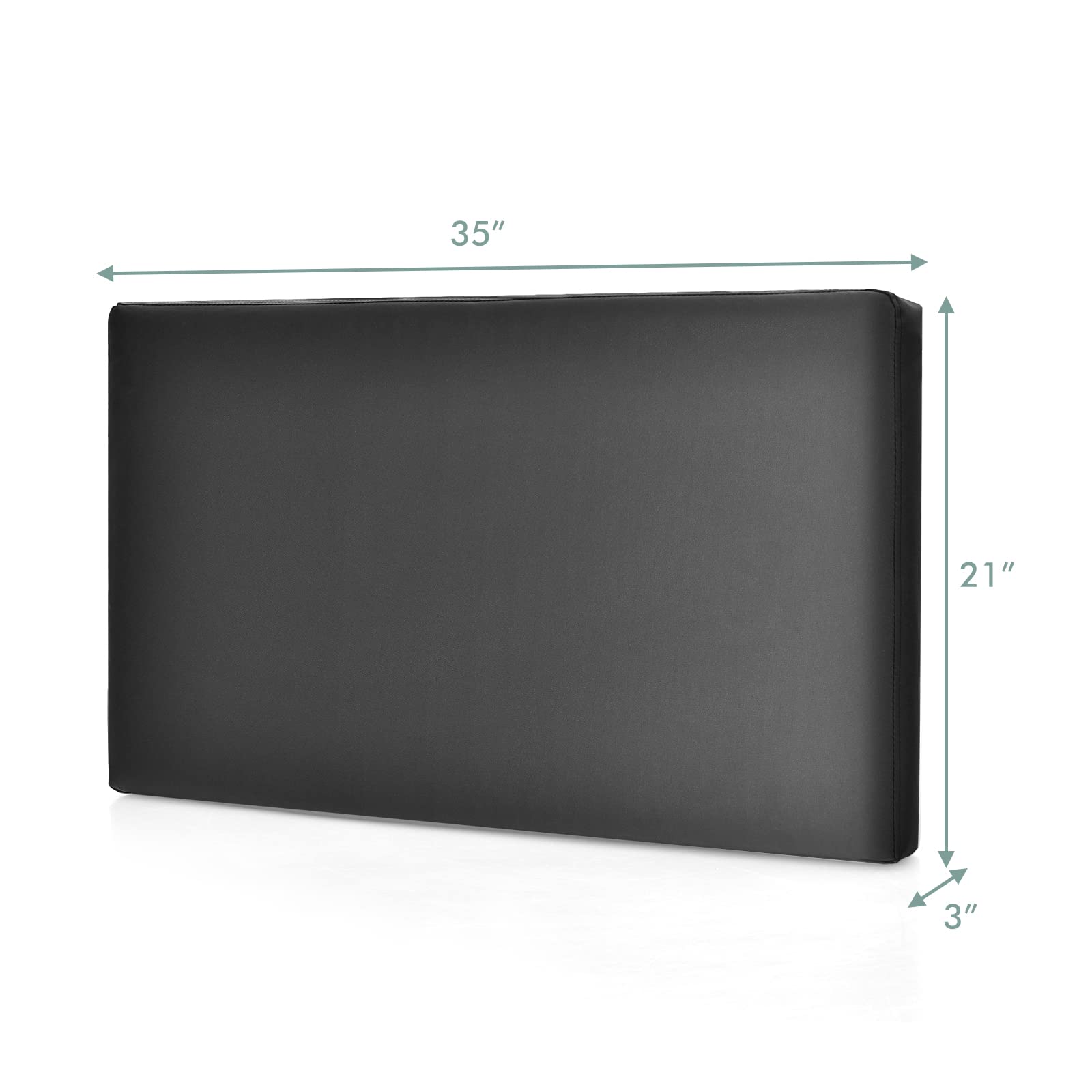 Giantex Upholstered Headboard, Wall-Mounted Sponge Padded Headboard with PU Leather Surface, 35"(L) x 21"(W)