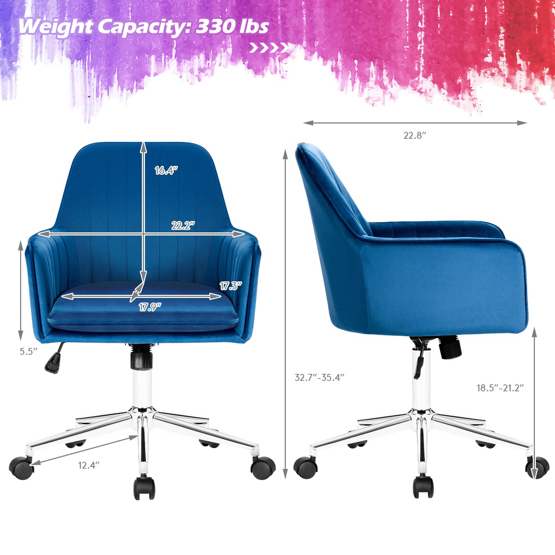 Giantex Velvet Desk Chair, Mid-Back Leisure Office Chair