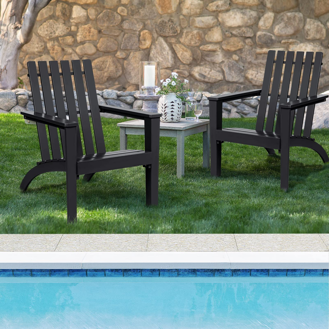 Giantex Wooden Adirondack Chair W/Ergonomic Design Outdoor Chair for Yard