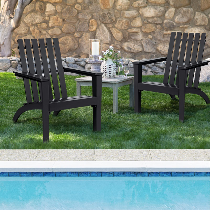Giantex Wooden Adirondack Chair W/Ergonomic Design Outdoor Chair for Yard