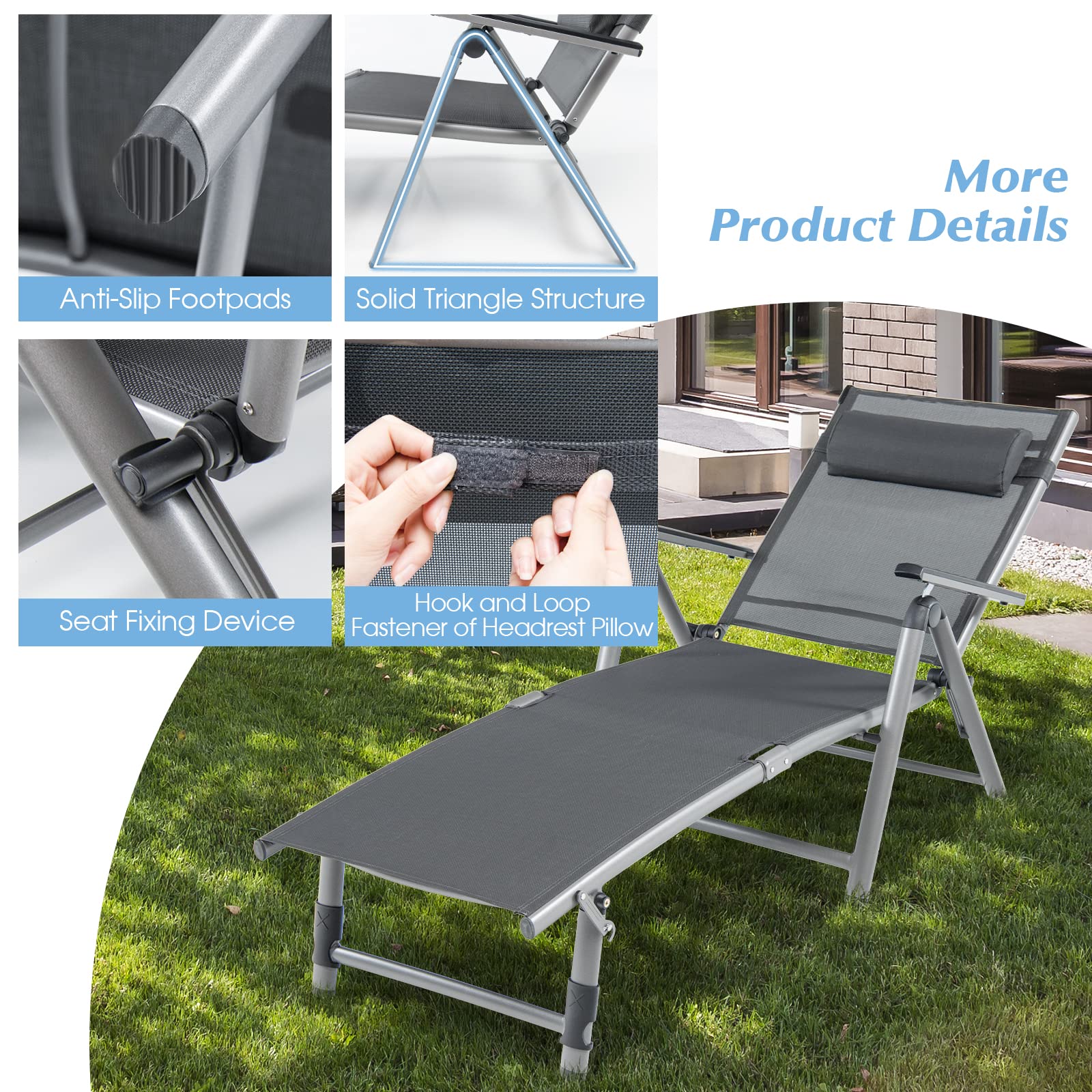 Giantex Outdoor Chaise Lounge Chair