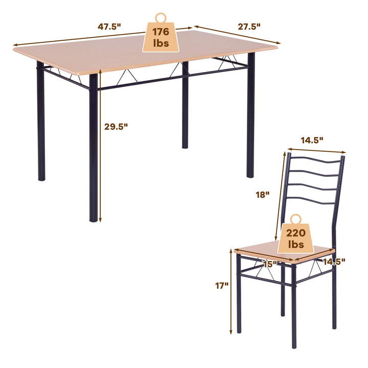 Giantex Modern 5 Piece Dining Table Set for 4 Chair