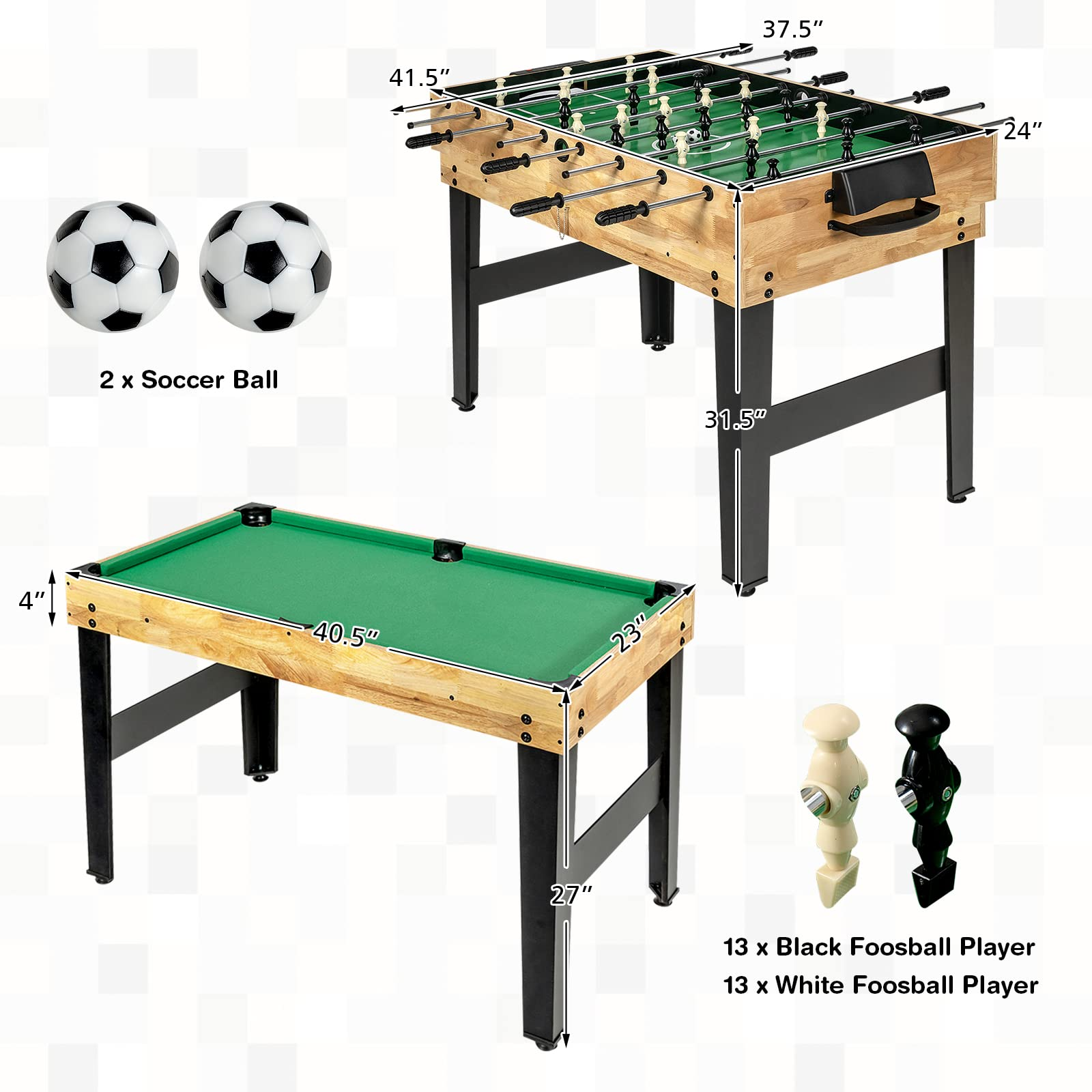 10-in-1 Multi Game Table, Combo Game Table Set w/Hockey - Giantex