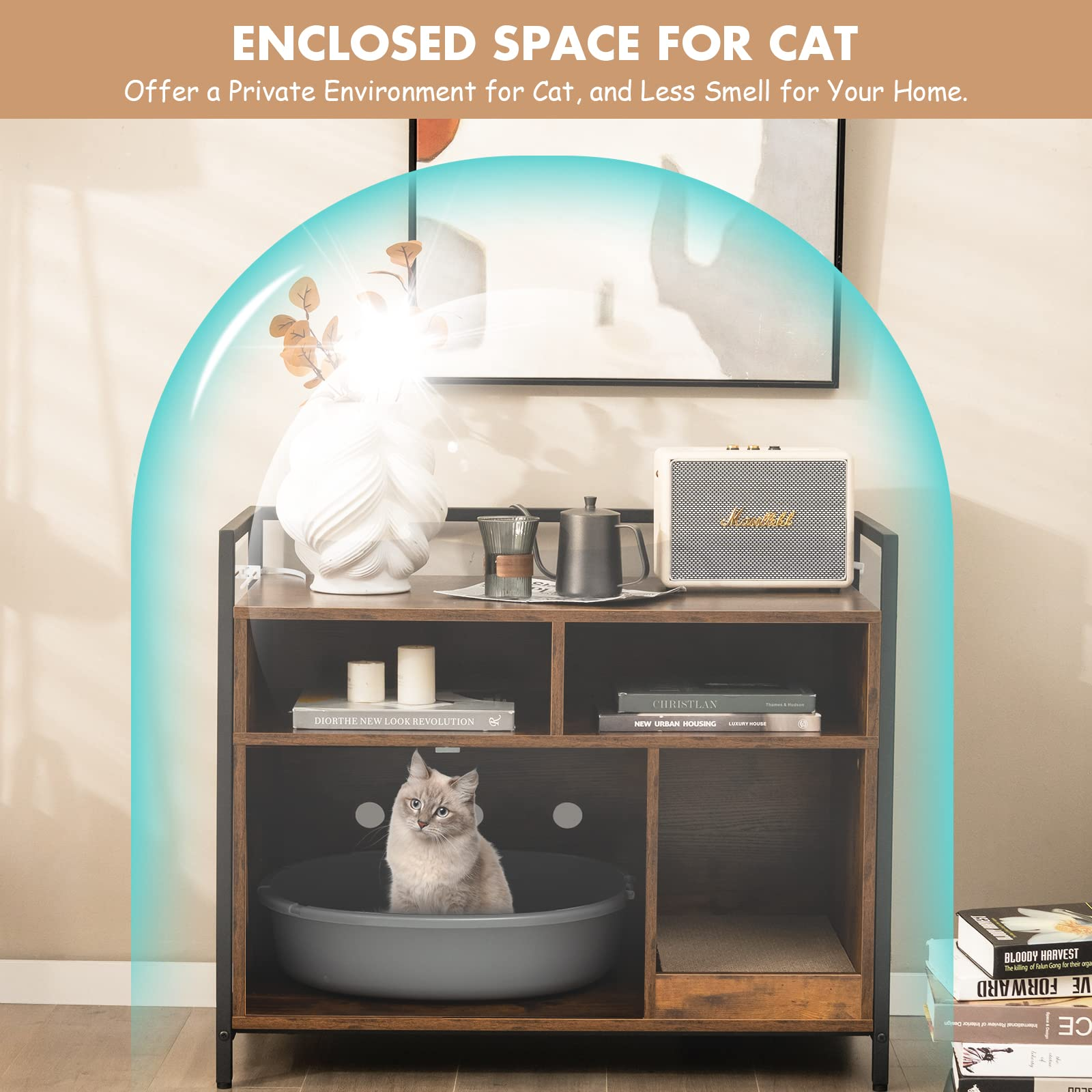 Cat Litter Box Enclosure - Giantex