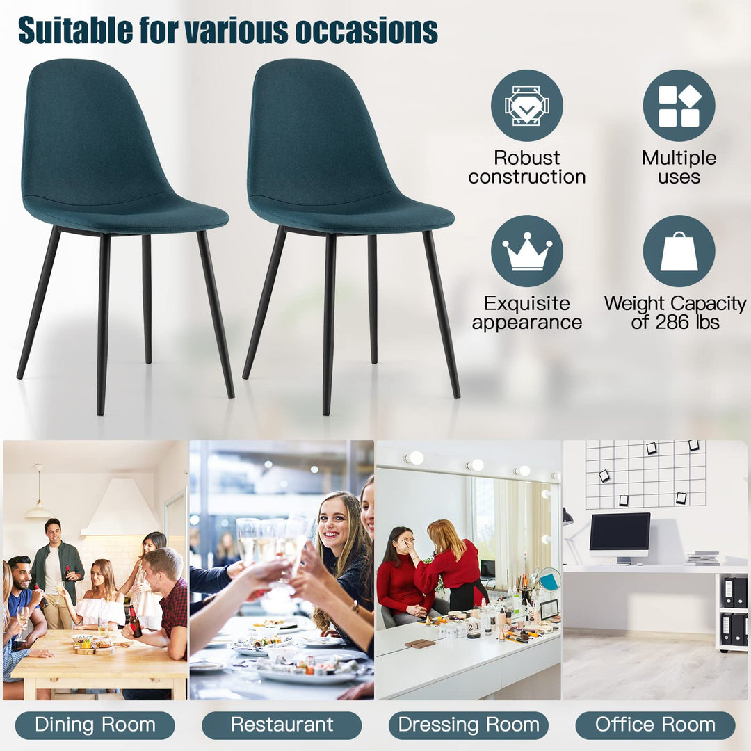 Giantex Modern Dining Chairs Set of 2 or 4 - Classic Comfy Upholstered 17” High Backrest Linen Dining Room Chairs