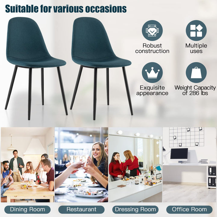 Giantex Modern Dining Chairs Set of 2 or 4 - Classic Comfy Upholstered 17” High Backrest Linen Dining Room Chairs