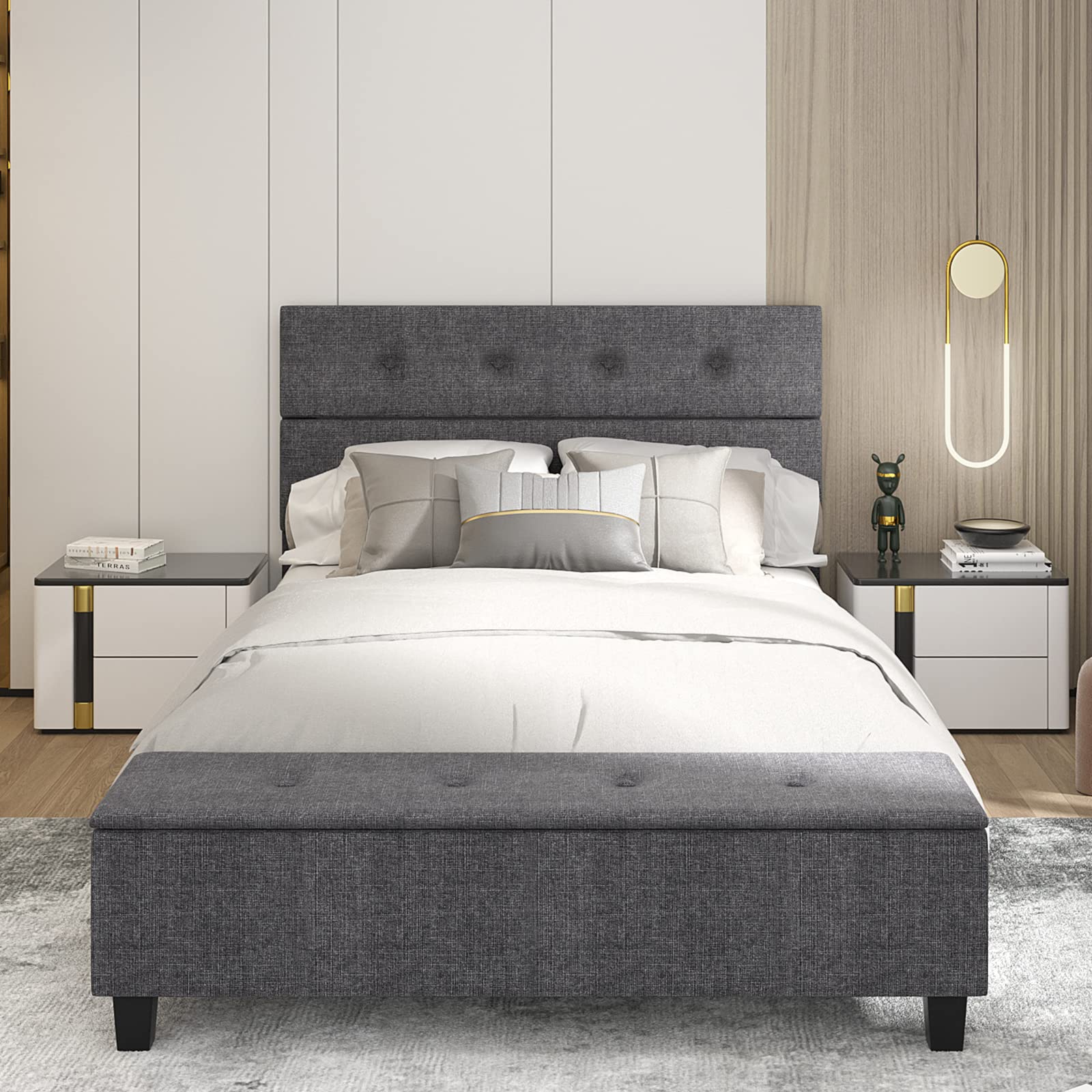 Bed Frame with Ottoman Storage - Giantex