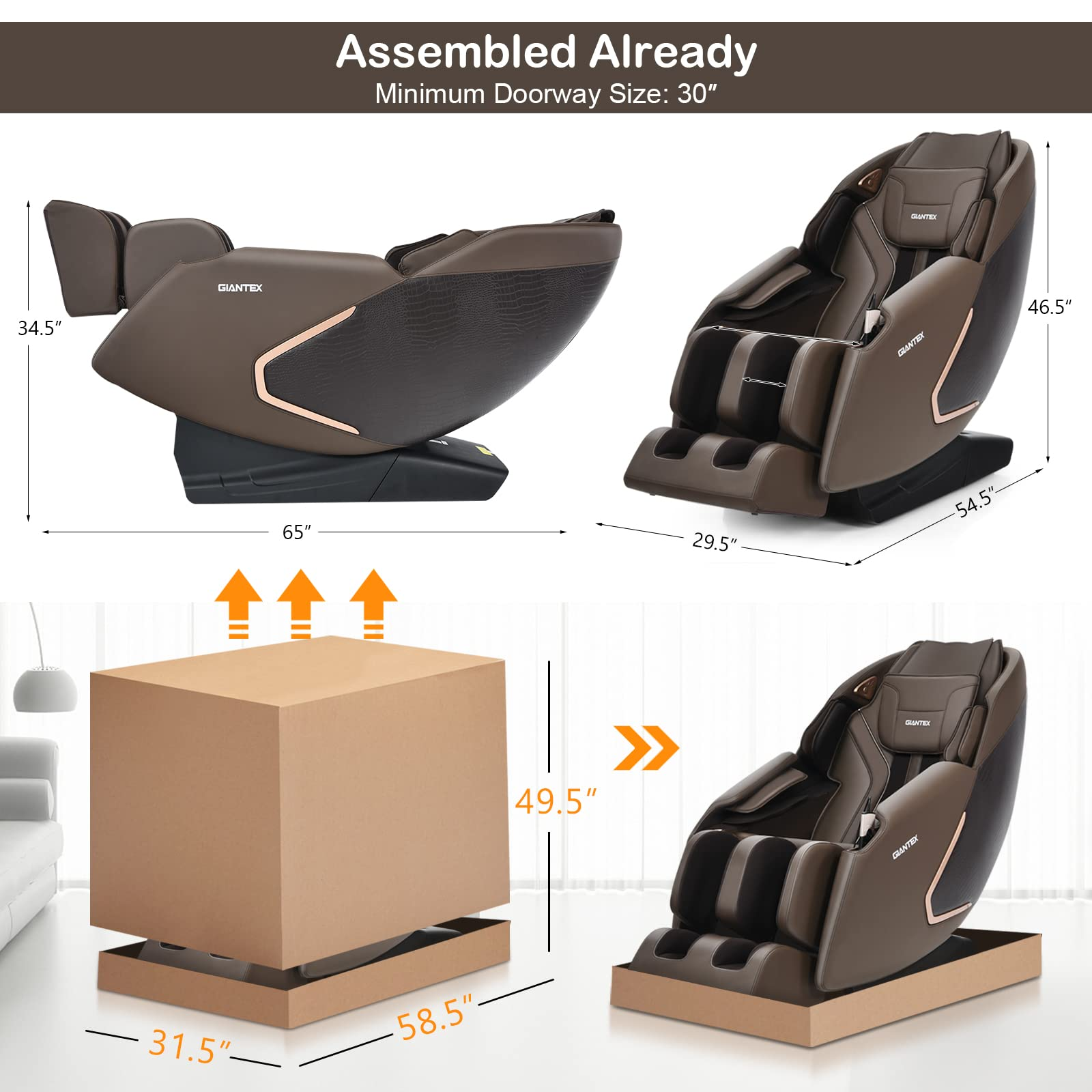 Giantex Full Body Massage Chair, Zero Gravity Recliner Chair on Wheels