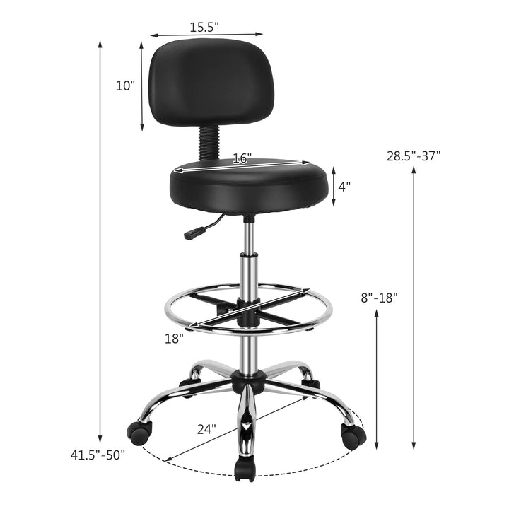 Giantex PU Leather Drafting Chair, Tall Office Chair