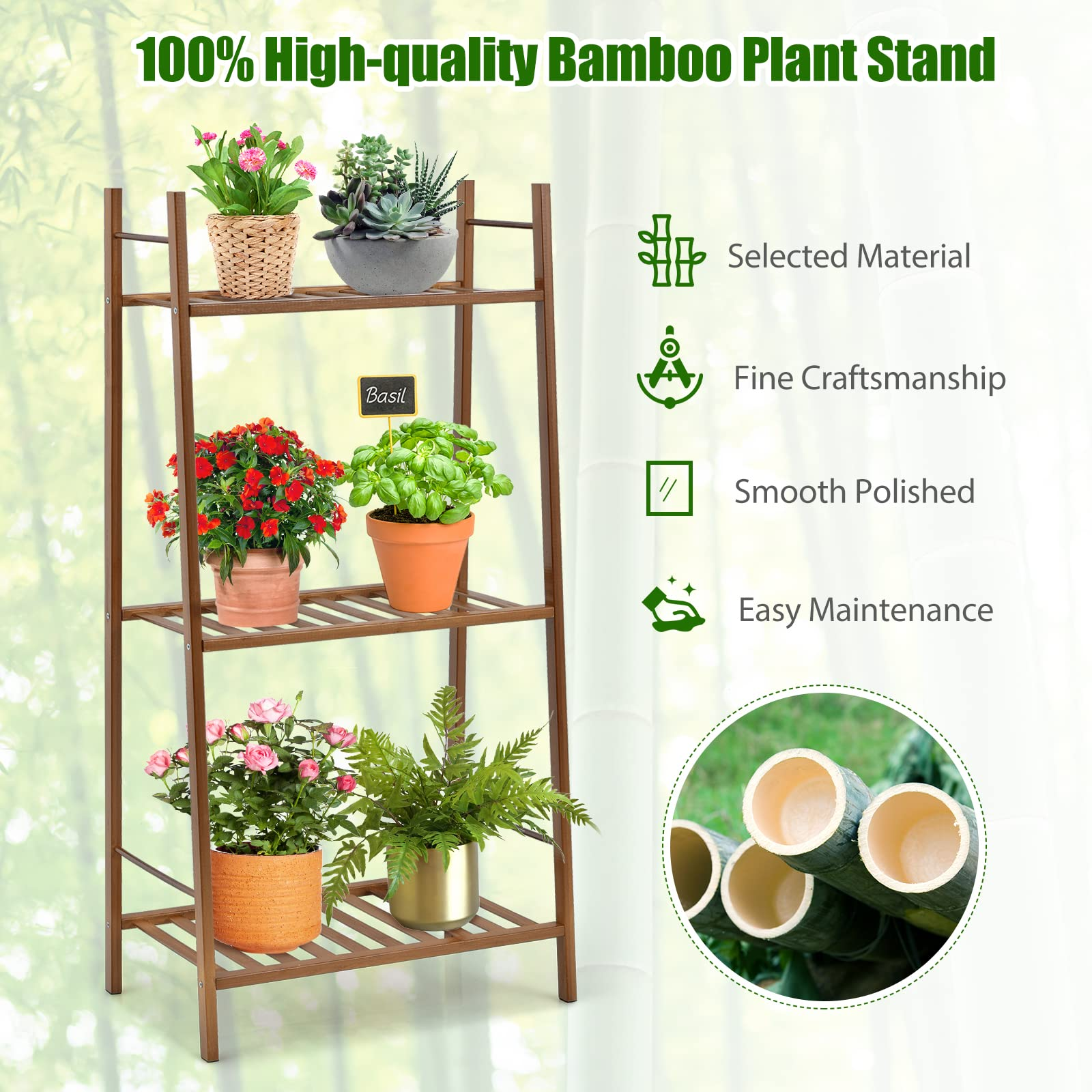 Giantex 3 Tier Plant Stand Flower Pots Holder Display Shelf