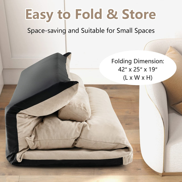 Giantex Adjustable Floor Sofa Bed, Foldable Lazy Couch Bed with Adjustable Backrest