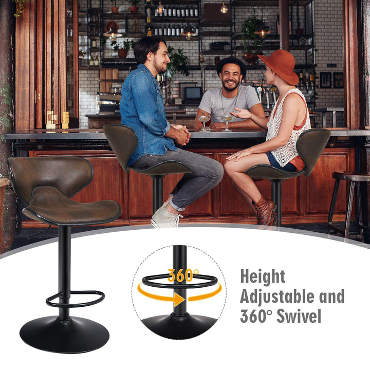 Vintage Barstools, Swivel Bar Stool - Giantex