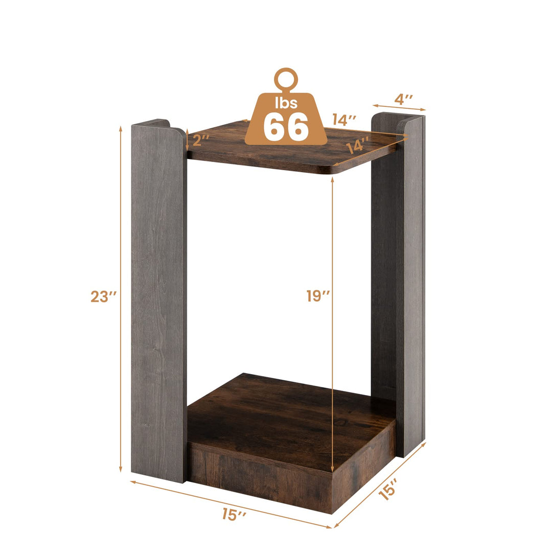 Giantex End Table, 2-Tier Side Table w/Open Storage Shelf