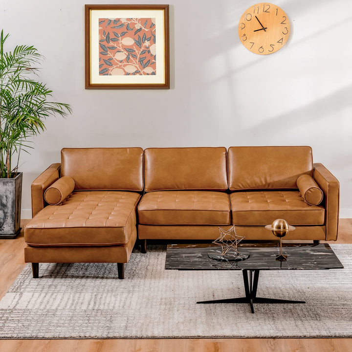 Giantex Sectional Sofa Couch with Chaise Lounge, L-Shaped 3-Seat Sofa Sleeper