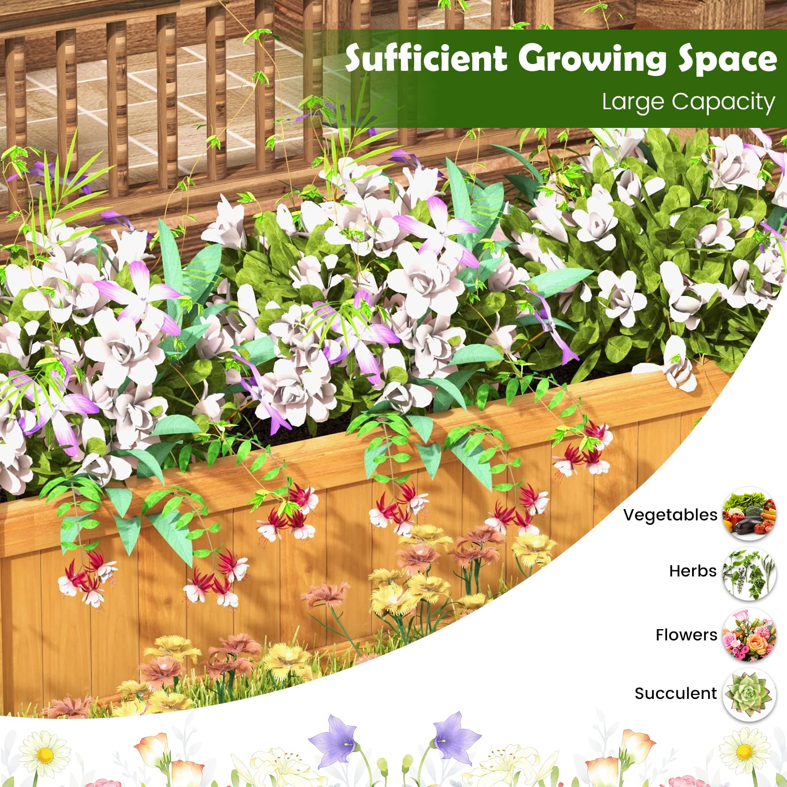 Giantex 2 Pcs Raised Garden Bed