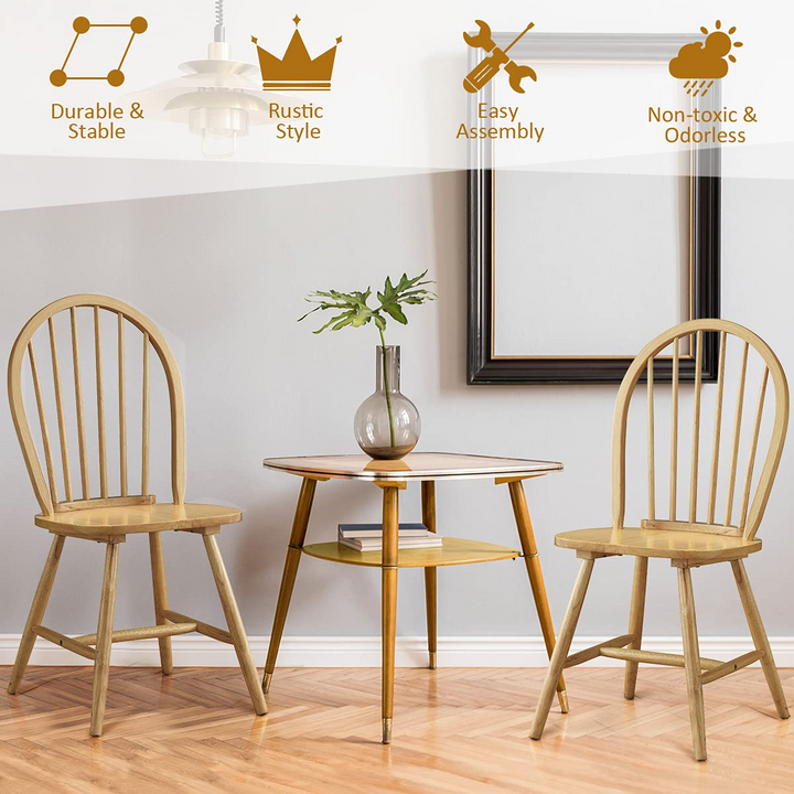 Set of 4 Windsor Chairs, Country Wood Chairs - Giantex