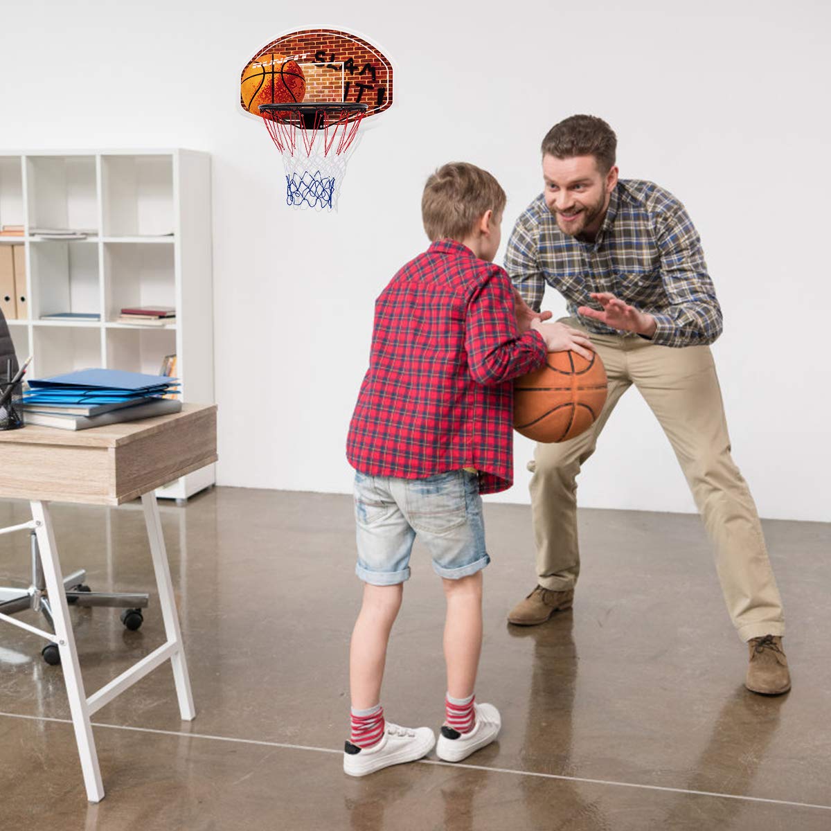 Giantex Basketball Hoop for Door, 29 X 20 Inch Hanging Basketball Board Family Games